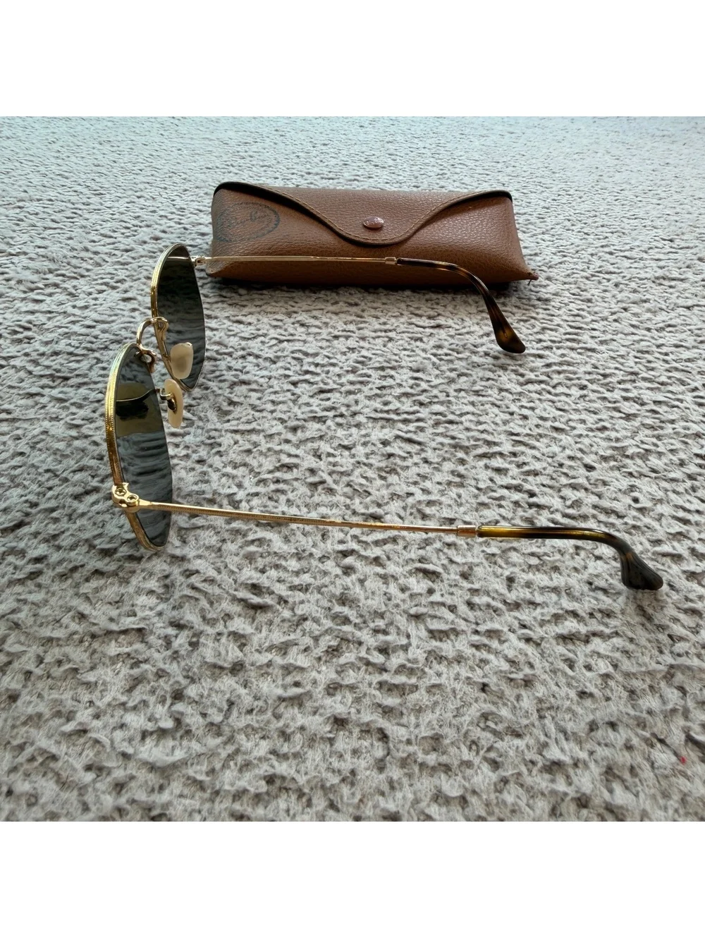 Ray-Ban RB3548N Hexagonal Flat Lens Gold G-15 Green Sunglasses 54-21 Italy